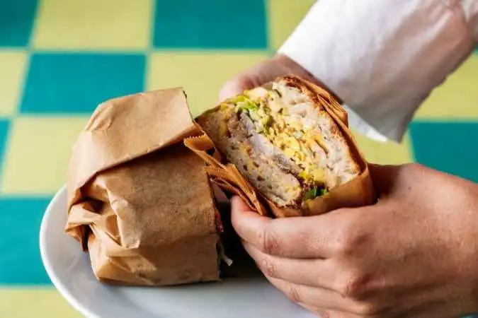 Sandwich at Big Lizard bakery