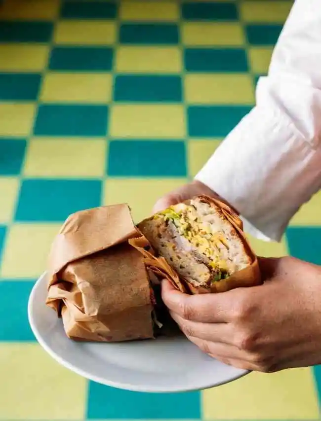 Sandwich at Big Lizard bakery