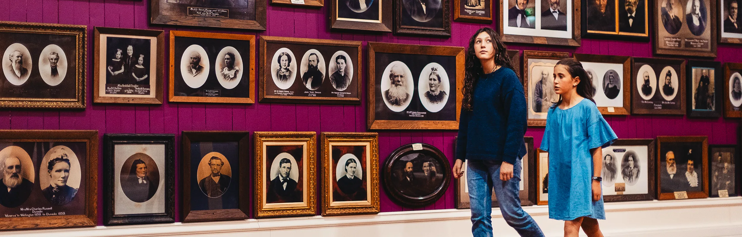 Two girls explore Toitū Settlers Museum