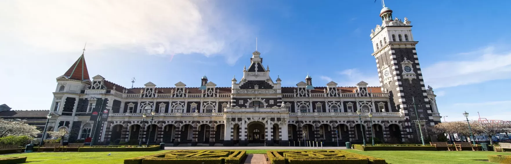 The Dunedin Railway Station exterior. 