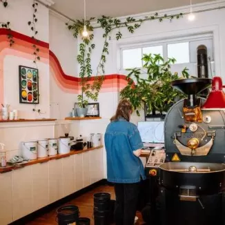 Interior of Vanguard Roastery. 