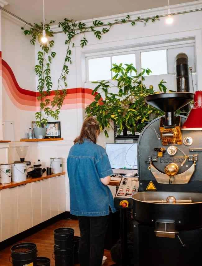 Interior of Vanguard Roastery. 