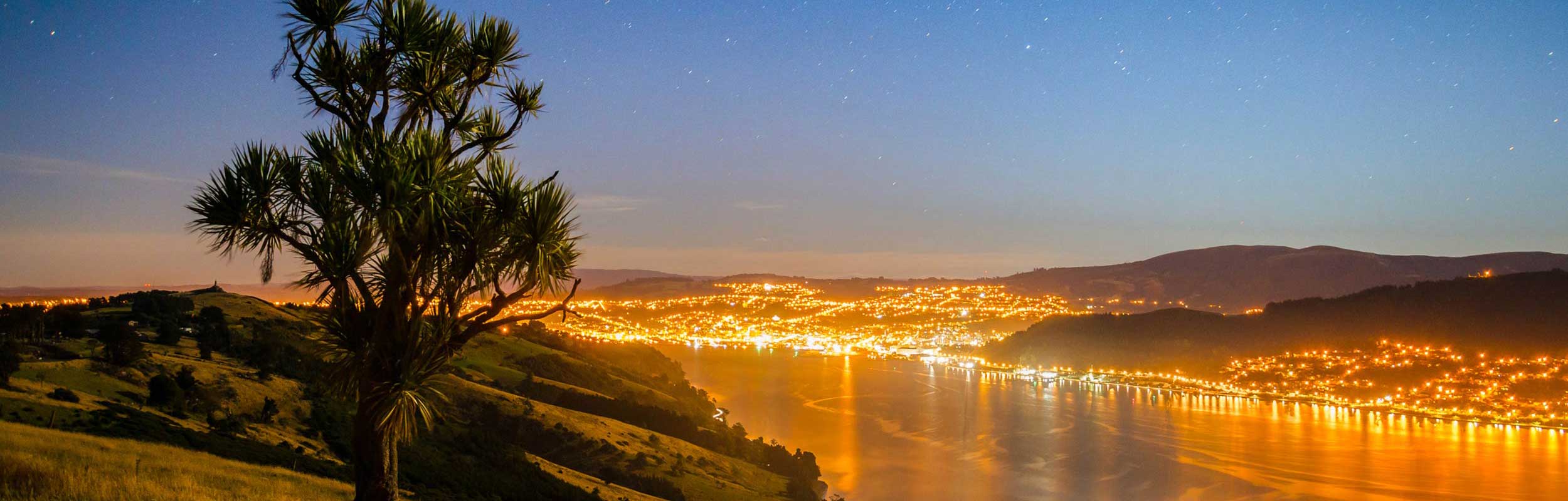 Cityscape Otago Peninsula at night