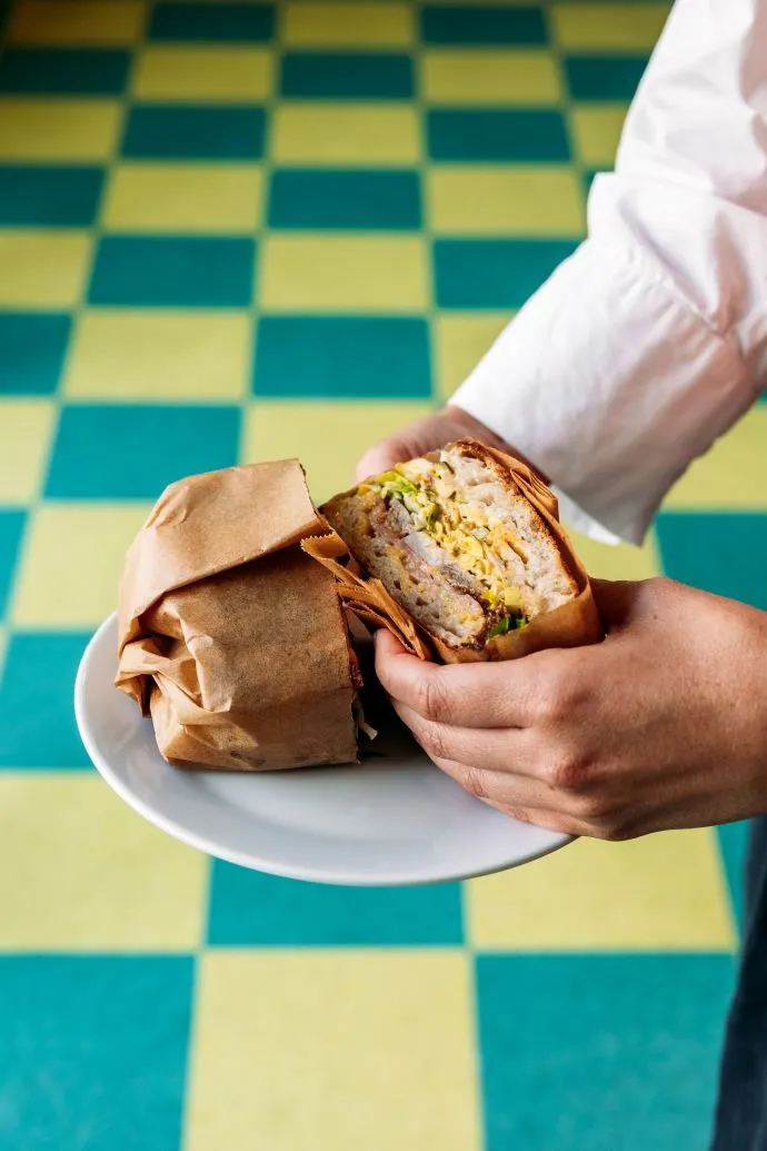 Sandwich at Big Lizard bakery